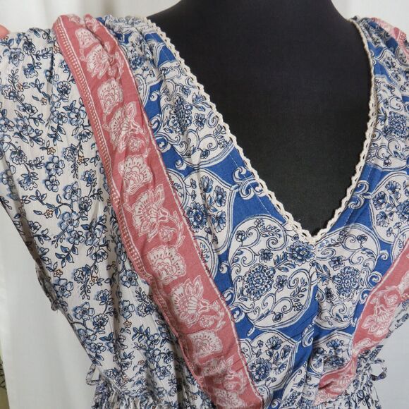 Romantic Gypsy Floral V Neck Tiered Boho Summer Dress Plus Size 3X - Picture 3 of 12
